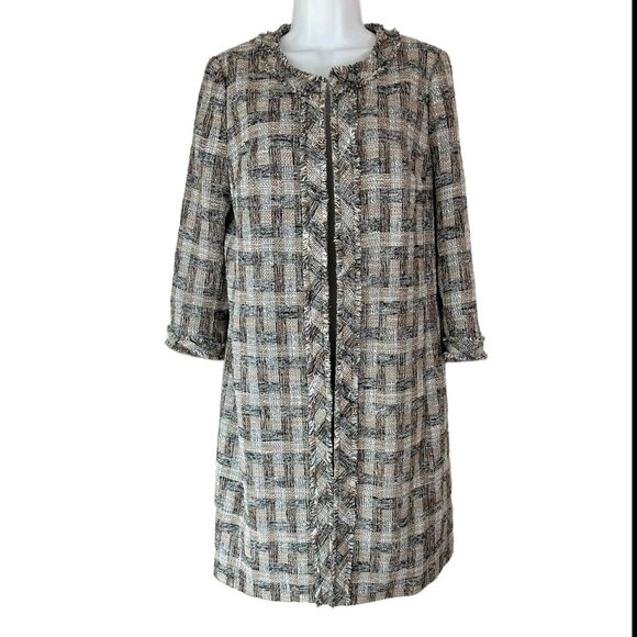 NWT Anne Klein Tweed Lined Cardigan‎ Blazer NEW Women's 4 Geometric - Picture 9 of 10